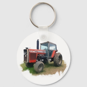 Chaveiro Trator vermelho de Massey Ferguson no campo