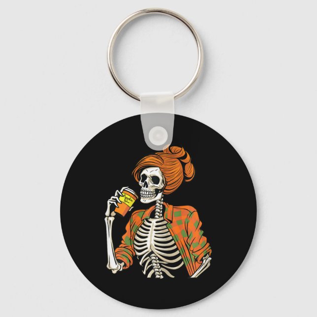 Chaveiro Trava de Maçã de Maçã de Esqueleto de Halloween (Frente)