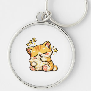 Chaveiro Travesseiro de Gato Sonolento Fofo