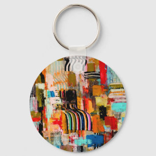 Chaveiro Travesseiro decorativo colorido de pintura abstrat