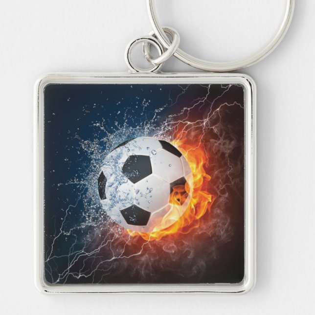 Chaveiro Travesseiro decorativo Flaming de Futebol/Bola de  (Frente)