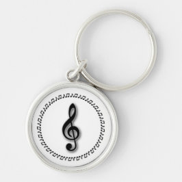 Chaveiro Treble Clef Music Note Design