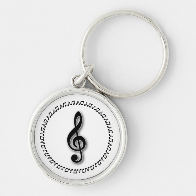 Chaveiro Treble Clef Music Note Design (Frente)