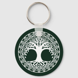 Chaveiro Tree of Life inside a Celtic Circle pattern