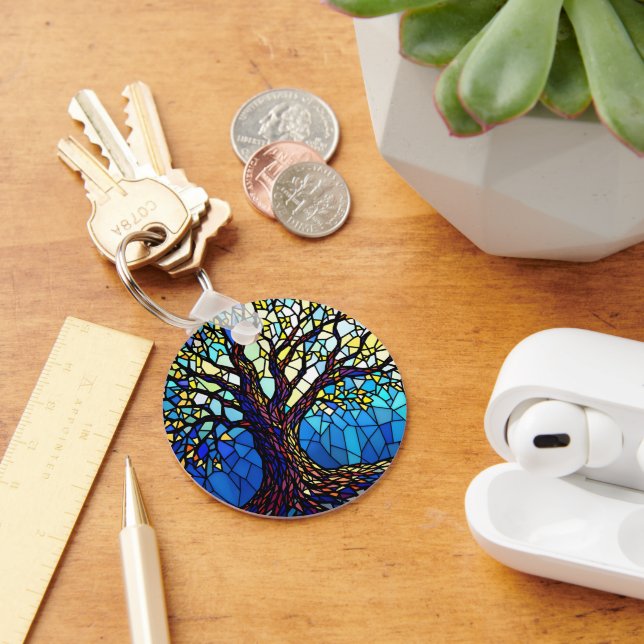 Chaveiro Tree of Life Shattered Glass Mosaic (Mesa)