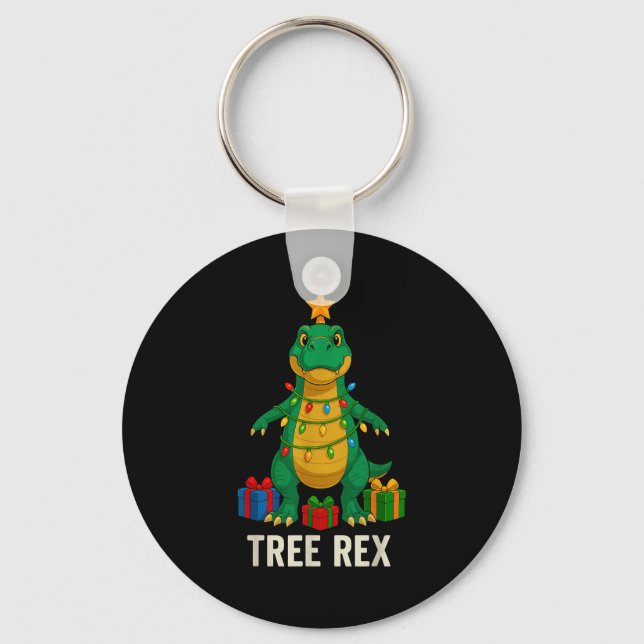 Chaveiro Tree Rex Funny Dinosaur Christmas  (Frente)