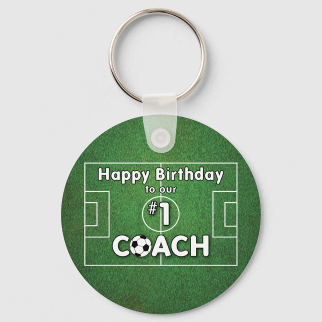 Chaveiro Treinador Aniversário com Grass Field e Ball (Frente)