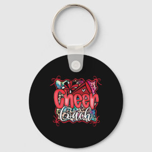 Chaveiro Treinador de Cheer Dad Coquete Vermelho Pom Mega