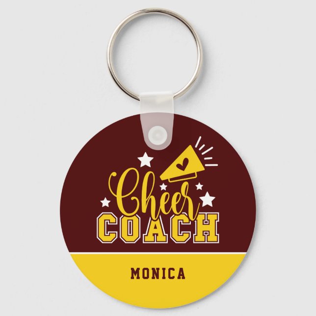 Chaveiro Treinador de Saúde Personalizado Maroon e Amarelo (Frente)
