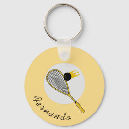 Chaveiro Treinador do Squash Player Racketball Nome persona