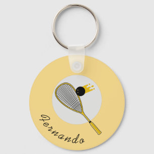 Chaveiro Treinador do Squash Player Racketball Nome persona