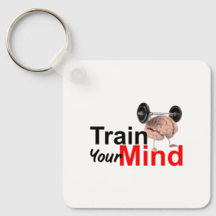 Chaveiro Treine Sua Mente Design de Treinamento Cerebral Mo