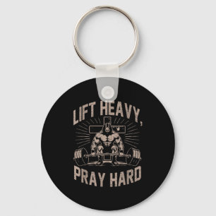 Chaveiro Treino Cristão Levanta Pesado Reza Duro Jesus Acad