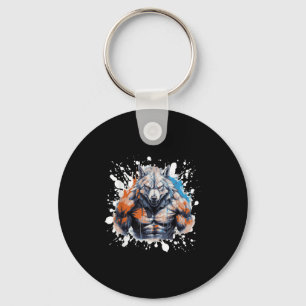 Chaveiro Treino de Lobo Academia Lutador Fisiculturista