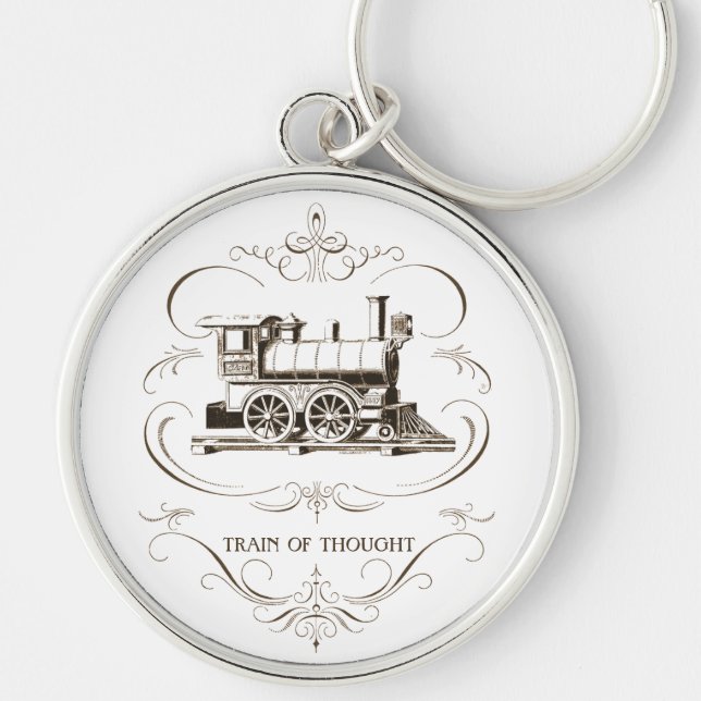 Chaveiro Trem do vintage de pensamento (Frente)