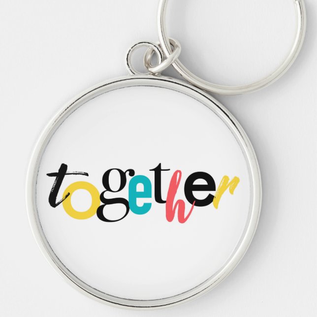 Chaveiro Trendência, alegre, tipografia urbana de Juntos (Frente)