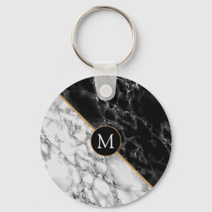 Chaveiro Trendent Black & White Marble Stone - Adicionar su