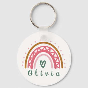 Chaveiro Trendy Boho Rainbow com um Nome Personalizado