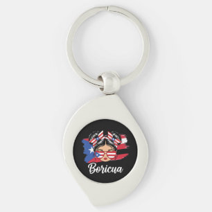 Chaveiro Trendy Boricua Girl Puerto Rico Flag