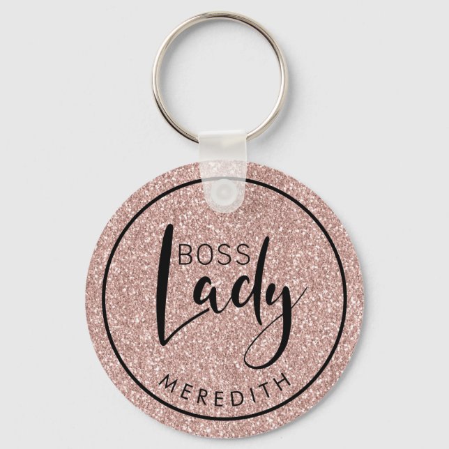 Chaveiro Trendy Boss Lady Blush - Coleta Rosa Personalizada (Frente)
