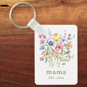 Chaveiro Trendy Colorful Wildflower   Mama com Foto