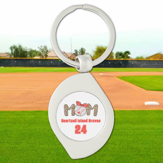Chaveiro Trendy Hand desenhou Baseball Mãe Personalizada (Trendy Baseball Mom Personalized Keychain)