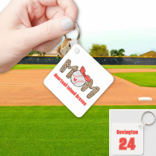 Chaveiro Trendy Hand desenhou Baseball Mãe Personalizada
