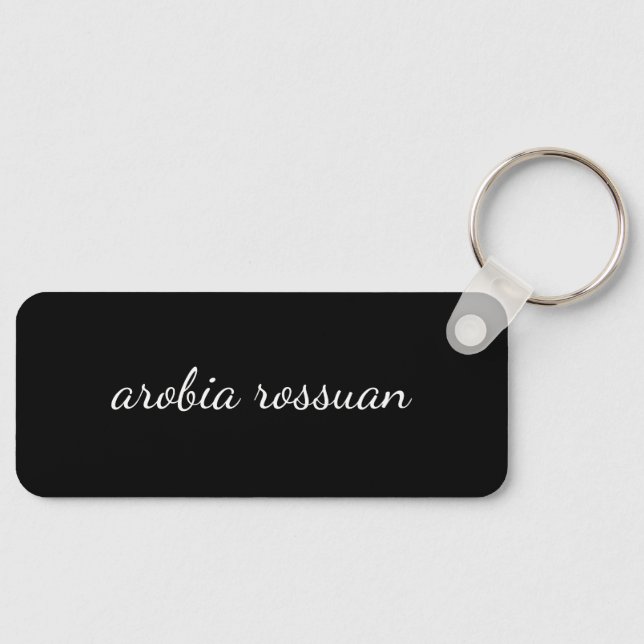 Chaveiro Trendy Monogram | Black Script Personalized Design (Frente)