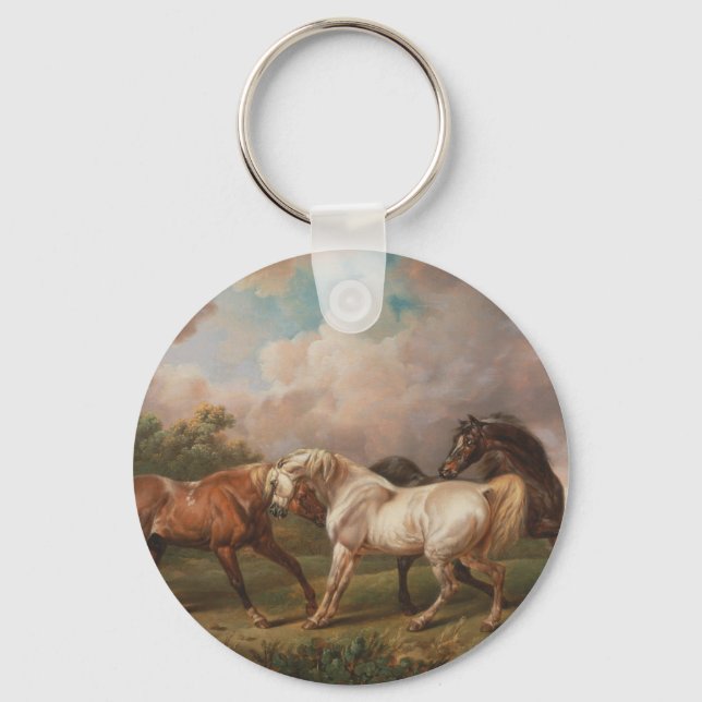 Chaveiro Três Cavalos numa Paisagem Tempestade (Frente)