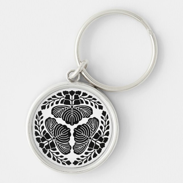 Chaveiro Três flores de paulownia, cabeças voltadas para fo (Frente)