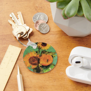 Chaveiro Três girassóis em um vaso por Vincent van Gogh