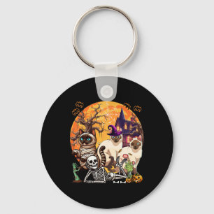 Chaveiro Três Horrores, Gatos Siameses Coplay Bruxo Hallowe