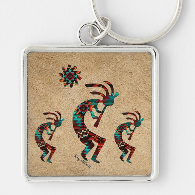 Chaveiro Três Kokopelli (Frente)
