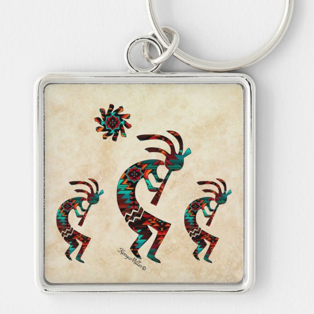 Chaveiro Três Kokopelli (Frente)