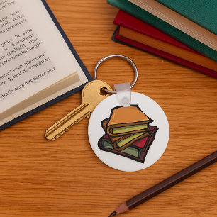 Chaveiro Três Livros Antigos Empilhados