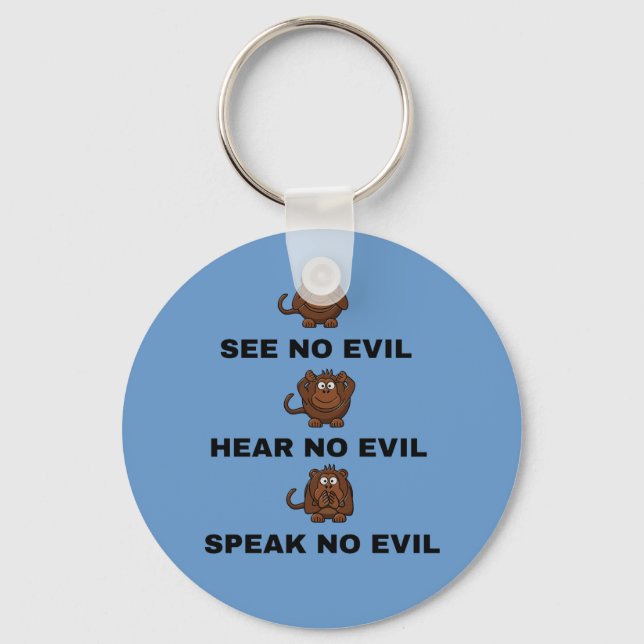 Chaveiro Três Macacos Sábios Cadeias-Chave (Frente)