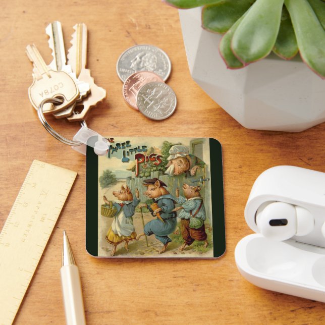 Chaveiro Três Pequenos Porcos Vintage Fairy Tale (Mesa)