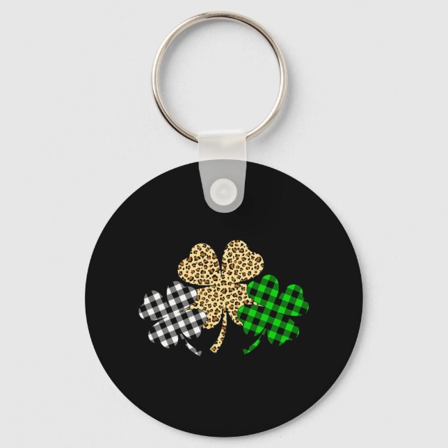 Chaveiro Três Shamrocks Leopardo Xadrez Buffalo Rua Patrick (Frente)