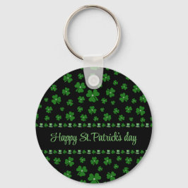 Chaveiro Trevo do Dia de São Patrício Personalizado em Pret