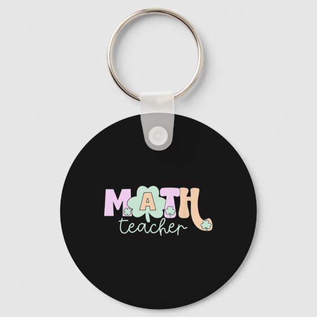 Chaveiro Trevo Fofo Professor de Matemática Álgebra Geometr (Frente)