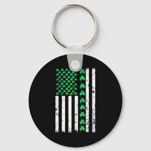 Chaveiro Trevos da Bandeira Americana Dia de São Patrício V