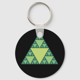 Chaveiro Triângulo Sierpinski em tons de verde
