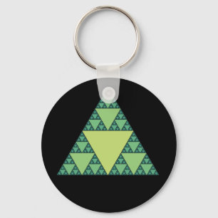 Chaveiro Triângulo Sierpinski em tons de verde