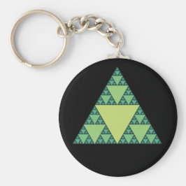 Chaveiro Triângulo Sierpinski em tons de verde