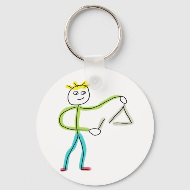 Chaveiro Triângulo Tocando Stickman (Frente)