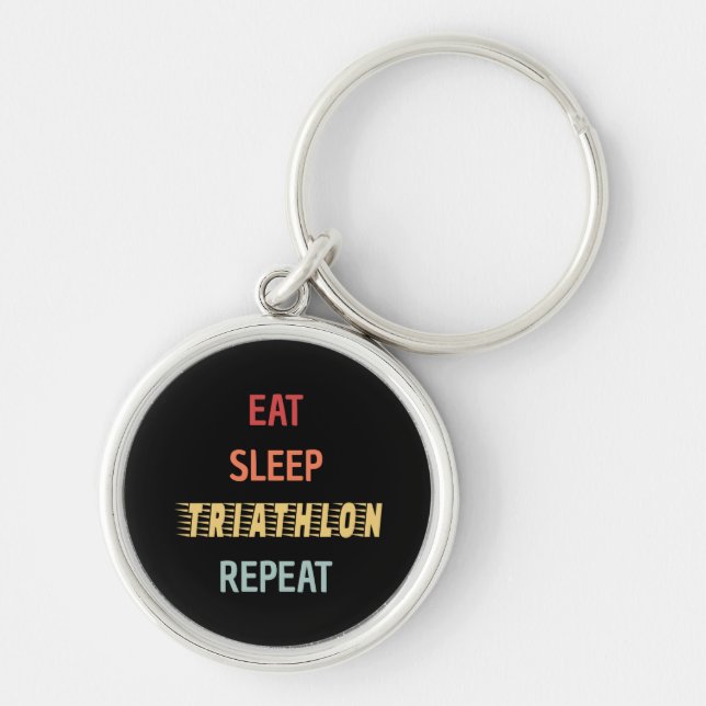 Chaveiro Triathlon - Eat Sleep Triathlon Repeat (Frente)
