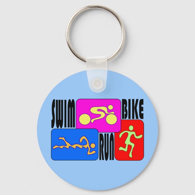 Chaveiro Triathlon Natação BRIGHT Square Design (Frente)