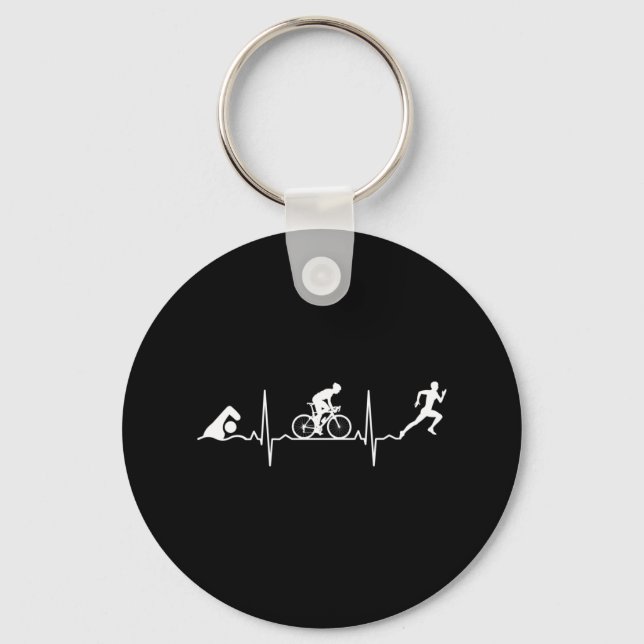 Chaveiro Triathlon - Triathlon Heartbeat (Frente)