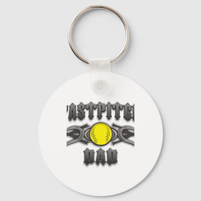 Chaveiro Tribal de Pai de Softball Fastpitball (Frente)