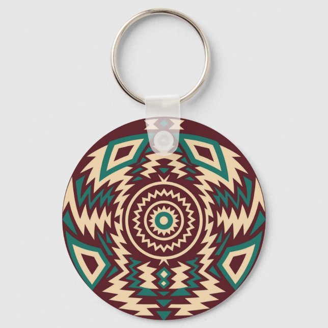Chaveiro Tribal Inspired Geometric Mandala  (Frente)